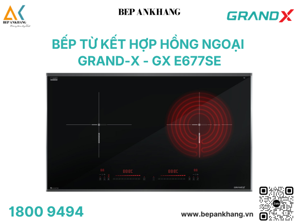 Bếp từ kết hợp hợp hồng ngoại Grand X GX E677SE - Made In Malaysia